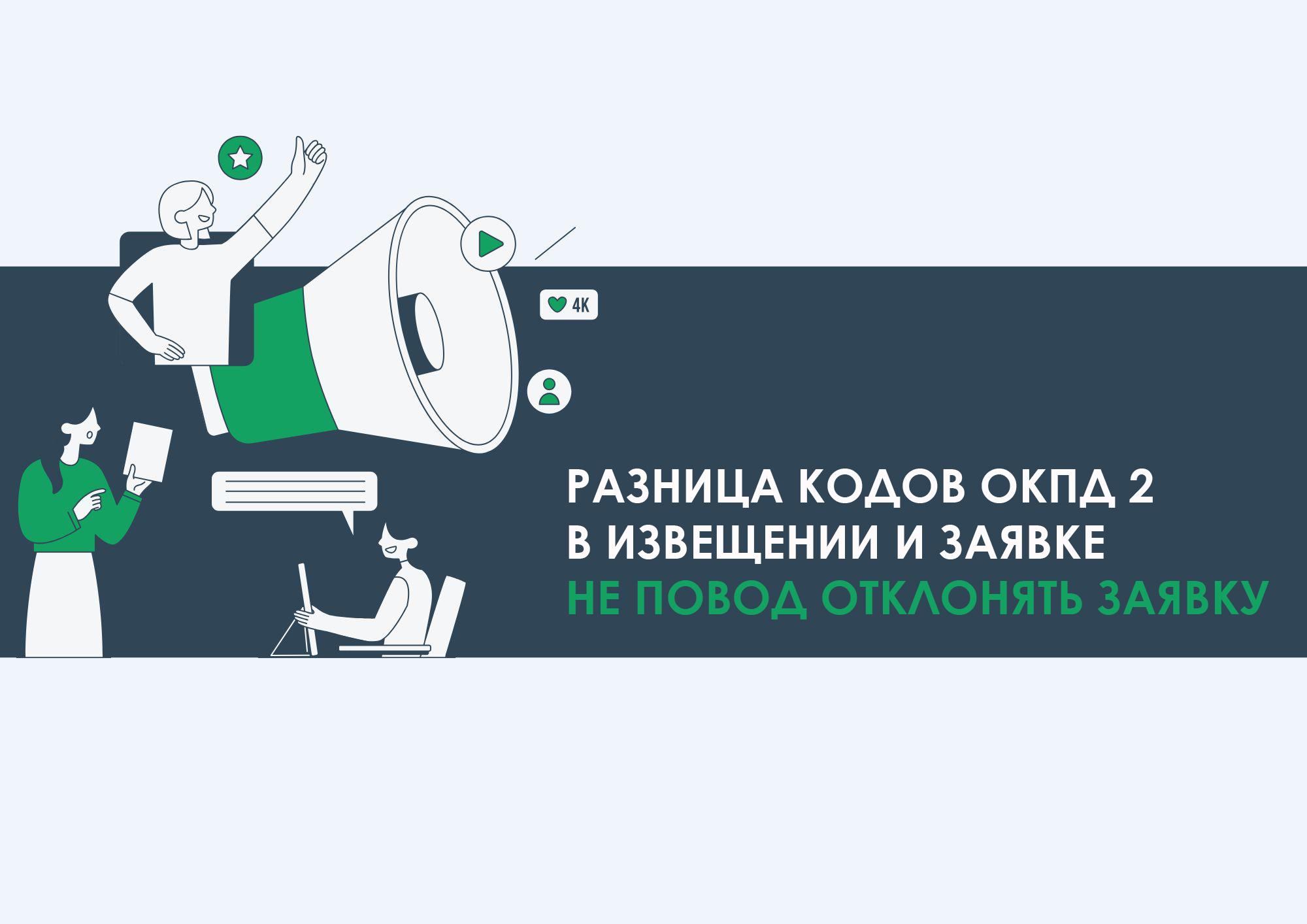 Разница кодов ОКПД 2 в извещении и заявке не повод отклонять заявку
