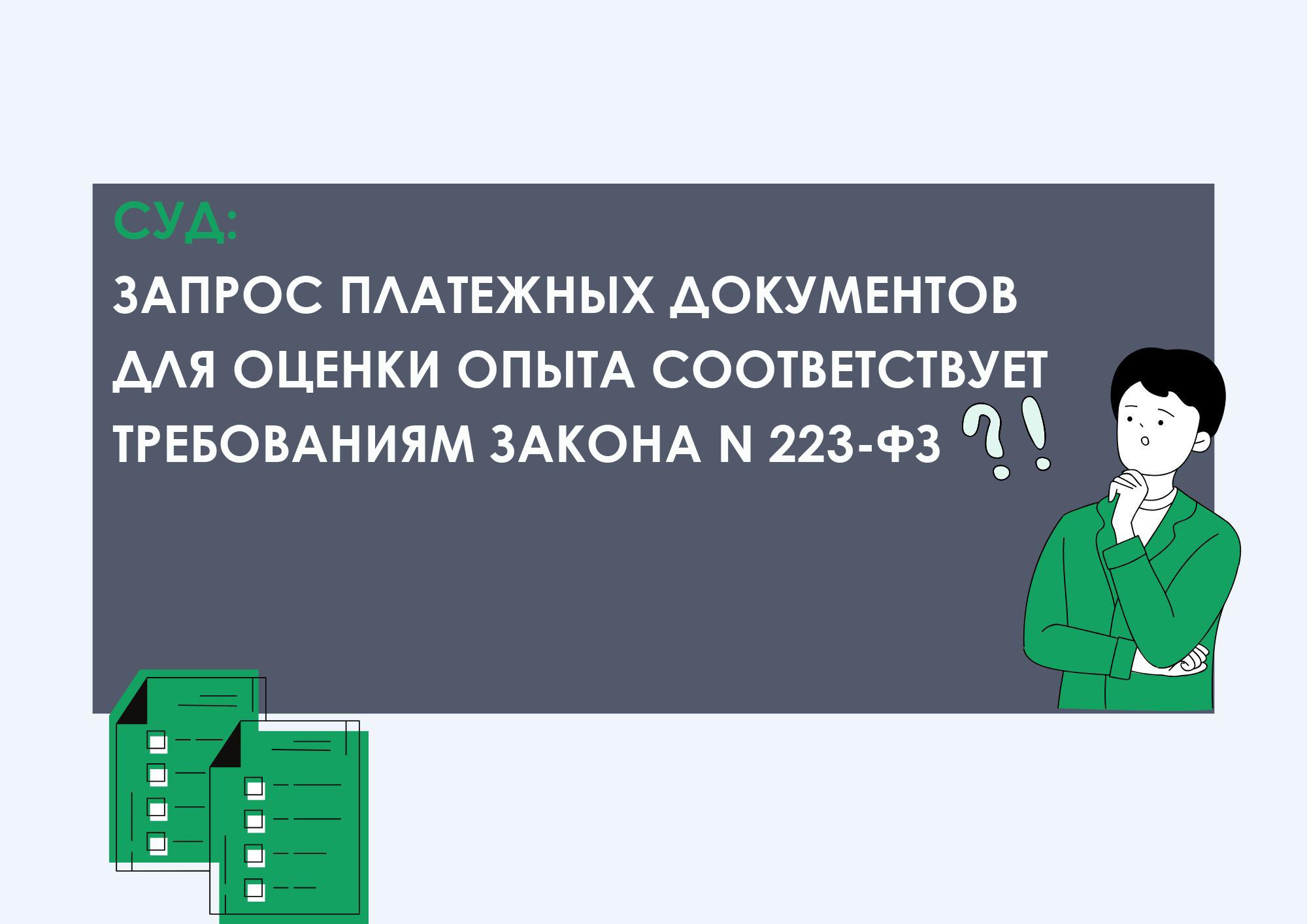Запрос платежных документов для оценки опыта соответствует требованиям Закона N 223-ФЗ